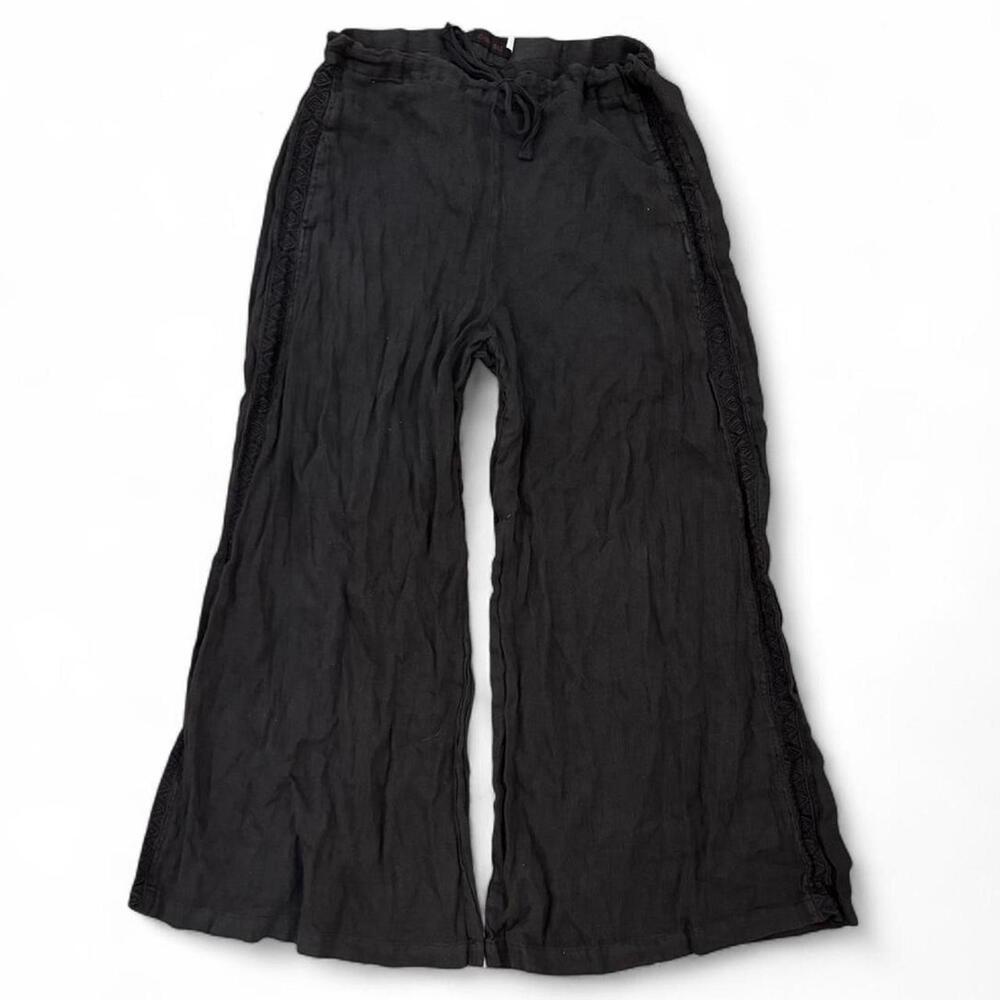 SOLD Johnny was black linen wide leg pants